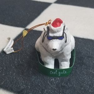 Handcrafted Vintage Polar Bear Ornament NWT